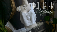 Hollister White Cable Knit Crop Top XL