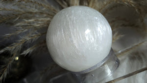 2.5" Selenite Crystal Sphere with Stand