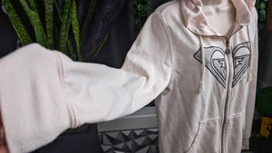 Pastel Baby Pink Roxy Zip Up Hoodie Sweater XL