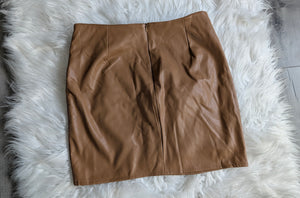 Primark Tan Pu Leather Mini Skirt sz10