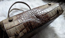 Load image into Gallery viewer, Sondra Roberts Brown Crocodile Alligator Leather Handbag Purse
