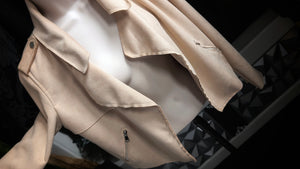 Haute Monde Tan Faux Suede Moto Jacket MD
