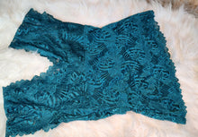 Load image into Gallery viewer, Le Chateau Metallic Blue Lace Top LG-XL
