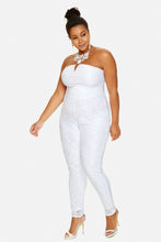 Load image into Gallery viewer, FTF Fashion to Figure White Lace Strapless Pant Jumpsuit 3X
