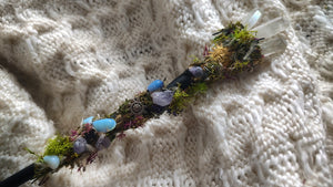 Amethyst & Quartz Crystal Moss Magical Witch Wizard Wand