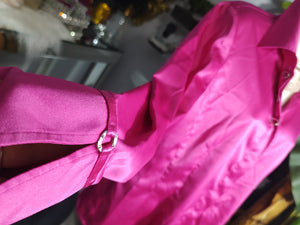 Lana Lee Hot Pink Satin Bling Dress Shirt sz10