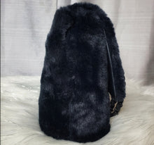 Load image into Gallery viewer, Nicole Miller Black Faux Fur Shoulder Purse
