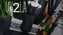 Load image into Gallery viewer, UK2LA Sheer Hi-Low Halter Lil&#39; Black Dress LG
