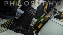 Load image into Gallery viewer, Philosophy Black Pu Leather Ruffle Maxi Skirt MD
