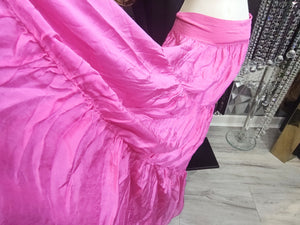 Bellambra Pink Silk Blend Sheer Skirt SM-MD NWT