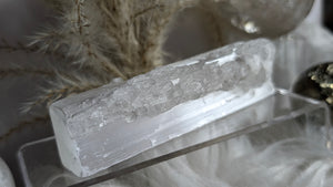 4" Utah Ice Selenite Crystal Log