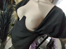 Load image into Gallery viewer, Pretty Little Thing Black Cross Over Bustier Halter Top sz14
