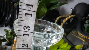Tall Crystal Candle Holder & Mini Gold Triangular Terrarium