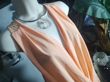 Load image into Gallery viewer, U2B Coral Orange Draped Cross Collar Lace Back Tank Top 2X
