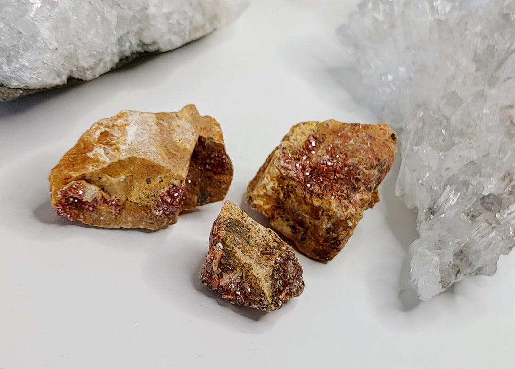 Vanadinite Crystal Specimens (3 pieces)