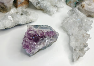 Amethyst in Blue Agate Crystal Cluster
