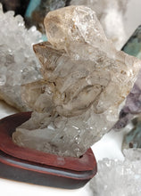 Load image into Gallery viewer, Elestial Celestial Smokey Quartz Cluster in Stand
