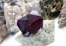 Load image into Gallery viewer, Rare Purple Fluorite Crystal Cube on Matrix
