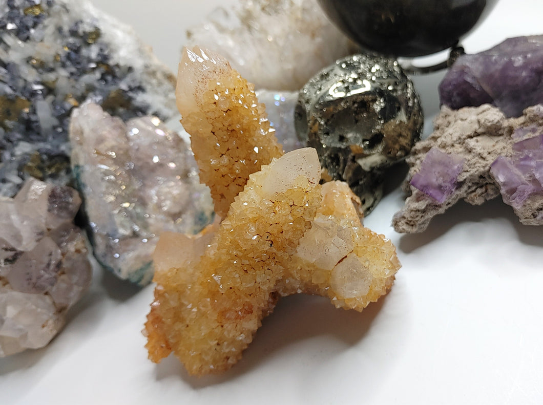Rare Citrine Spirit Cactus Quartz Crystal Cluster