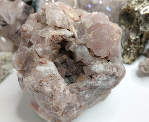 Rare Pink Fluorite Crystal Specimen