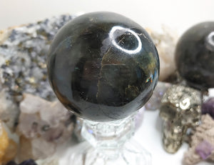 Labradorite Flash Sphere w/Glass Stand