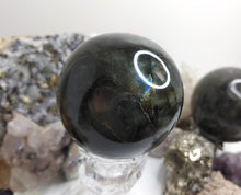 Load image into Gallery viewer, Labradorite Flash Sphere w/Glass Stand
