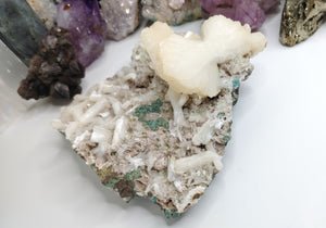 Stilbite Quartz Crystal Cluster