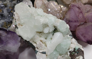 Green Apophyllite Heulandite Crystal Cluster