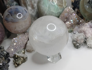 Rainbow Clear Quartz Crystal Sphere with Base