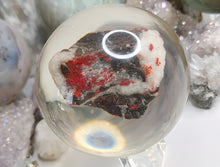 Load image into Gallery viewer, Cinnabar Crystal Cluster in Resin Sphere with Base
