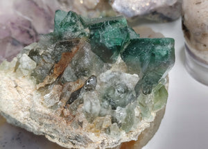 4" Green Fluorite Crystal Cluster