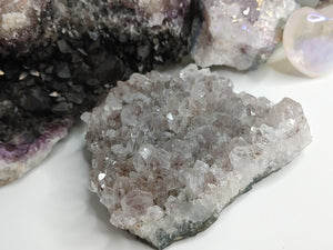 Clear Smokey Amethyst Crystal Cluster