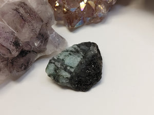Emerald in Black Druzy Crystal Cluster