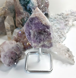 Chevron Amethyst Crystal Point on Stand