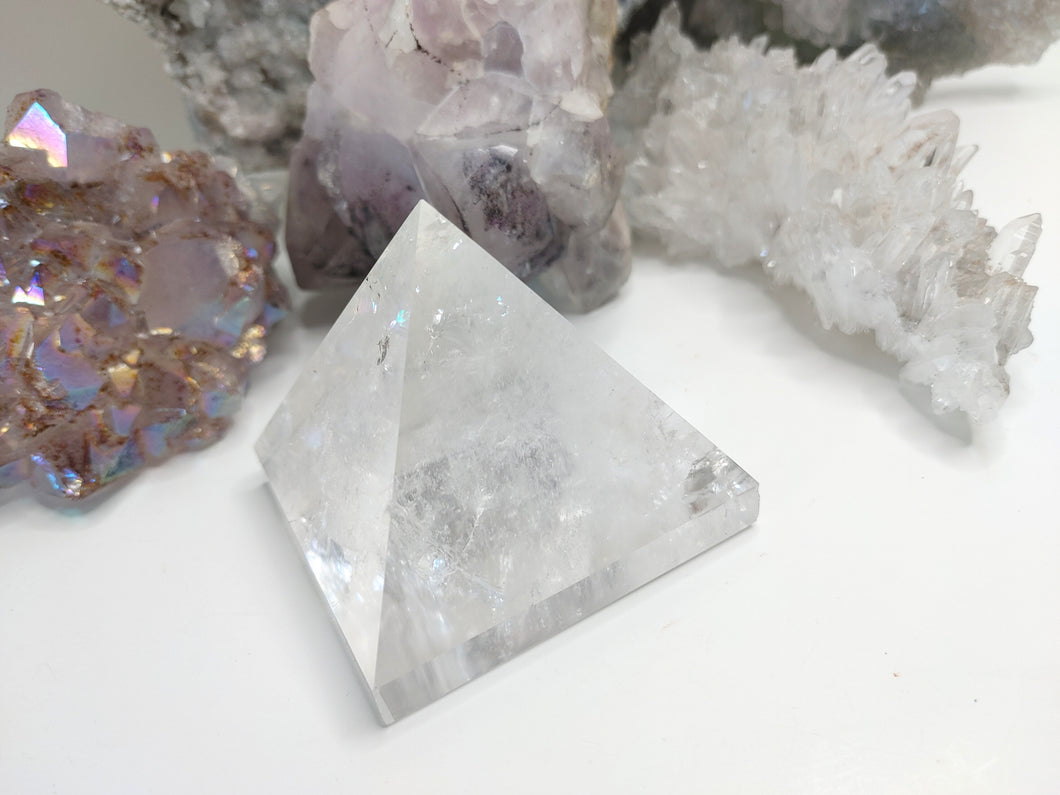 Rainbow Clear Quartz Crystal Pyramid (chipped corner)