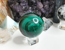 Load image into Gallery viewer, Malachite Sphere with Stand
