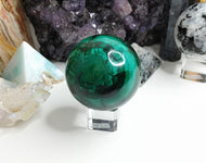 Malachite Sphere with Stand