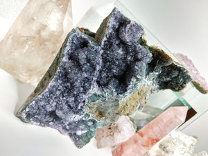 Rare Druzy Black Amethyst Crystal Cluster