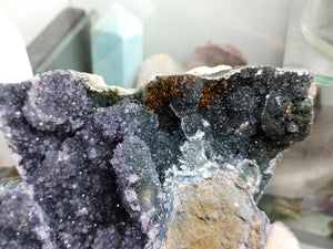 Rare Druzy Black Amethyst Crystal Cluster
