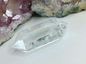 Double Tourminated Rainbow Clear Quartz Crystal
