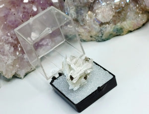 Cerrusite Crystal Cluster in Display Case