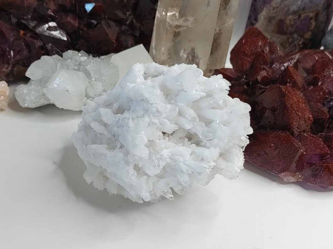 Rare White Aragonite Crystal Cluster