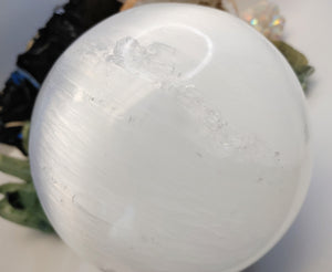 Selenite Crystal Sphere with Stand