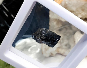 Rare Andradite Black Garnet in Display Case