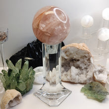 Load image into Gallery viewer, Strawberry Quartz Crystal Sphere with Stand
