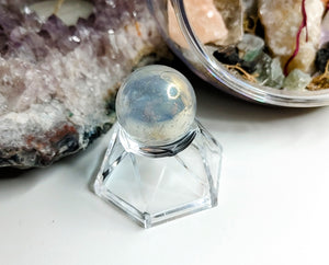 Angel Aura Clear Quartz Crystal Sphere with Stand