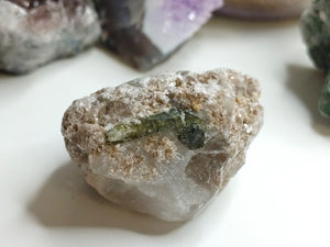 Green Tourmaline Crystal in Matrix