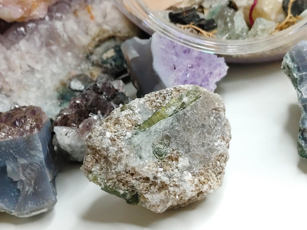 Green Tourmaline Crystal in Matrix