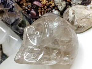 Smokey Quartz Rainbow Crystal Skull