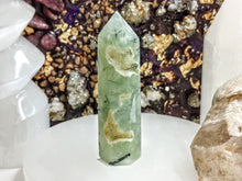 Load image into Gallery viewer, Epidote in Prehnite Crystal Pillar Tower
